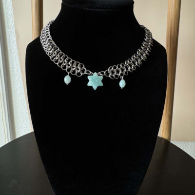 estelle gemstone choker necklace stainless steel