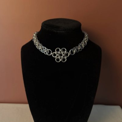 lilith chainmail choker necklace stainless steel bold design