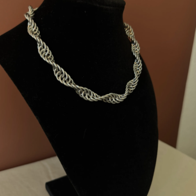 helix chainmail necklace side angle twisted spiral