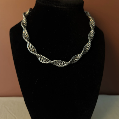 helix chainmail necklace twisted spiral stainless steel