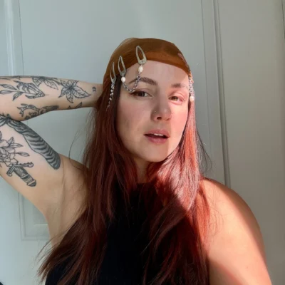 margot pearl hair clips chain detail stainless steel set worn front view