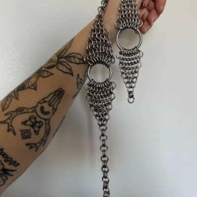 oath chainmail choker ring detail stainless steel interwoven