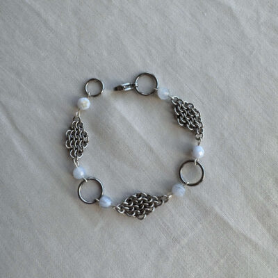 orbit chainmail bracelet stainless steel circular design