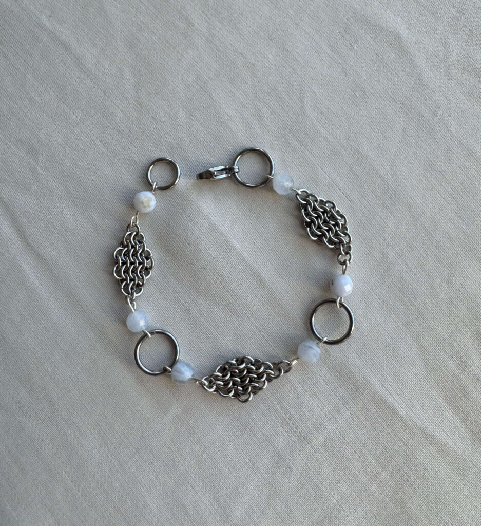 orbit chainmail bracelet stainless steel circular design