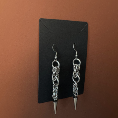 vampira chainmail earrings stainless steel bold design