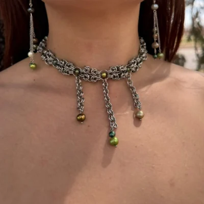 briar pearl necklace worn cascading drops