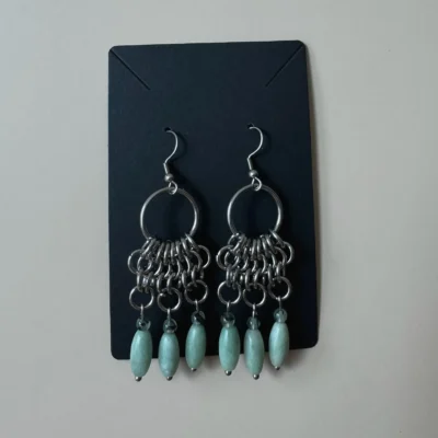nera jade drop earrings stainless steel prehnite